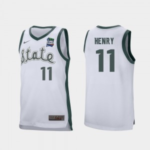2019 Final-Four Retro Performance For Men's Aaron Henry MSU Jersey #11 White 127464-373