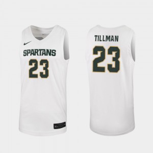 2019-20 College Basketball Mens White Replica Xavier Tillman MSU Jersey #23 742610-436