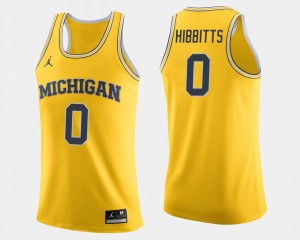 Brent Hibbitts Michigan Jersey For Men #0 College Basketball Maize 185208-656