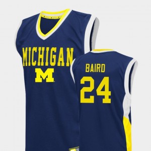 #24 C.J. Baird Michigan Jersey Fadeaway College Basketball Blue Men 564928-620