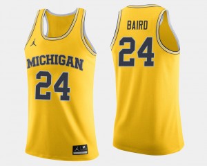 College Basketball Maize C.J. Baird Michigan Jersey #24 Men's 753334-981