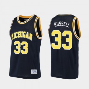Men's Cazzie Russell Michigan Jersey Navy Basketball Alumni #33 311232-403