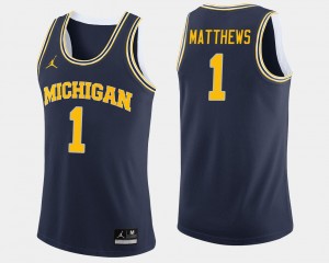 College Basketball Navy Mens #1 Charles Matthews Michigan Jersey 255750-163