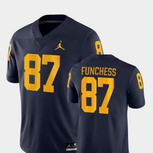 Game Navy College Football Men's #87 Devin Funchess Michigan Jersey 875801-194