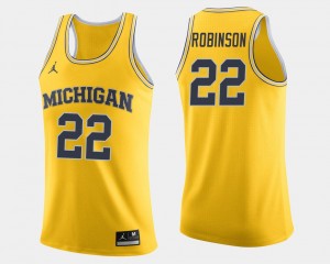 College Basketball Maize For Men #22 Duncan Robinson Michigan Jersey 431245-199