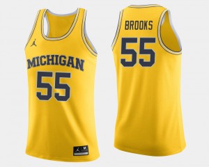 Eli Brooks Michigan Jersey Maize Men's #55 College Basketball 175644-705
