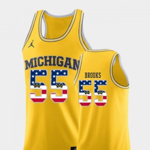 Eli Brooks Michigan Jersey USA Flag Yellow College Basketball Men #55 956395-345