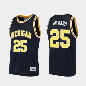 Juwan Howard Michigan Jersey #25 Navy Mens Basketball Alumni 895669-536