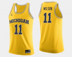 College Basketball Luke Wilson Michigan Jersey #11 For Men's Maize 921210-912