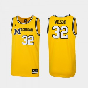 Luke Wilson Michigan Jersey 1989 Throwback College Basketball Men #32 Replica Maize 628018-381