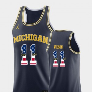Luke Wilson Michigan Jersey USA Flag Navy Mens College Basketball #11 593696-908