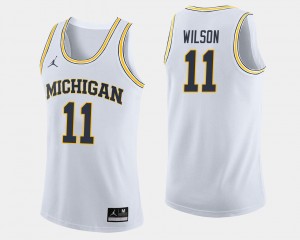 For Men's White Luke Wilson Michigan Jersey College Basketball #11 650696-971