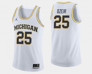 White Naji Ozeir Michigan Jersey For Men College Basketball #25 513338-510
