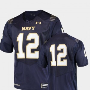 Navy Jersey Mens #12 Navy Team Replica College Football 339799-469