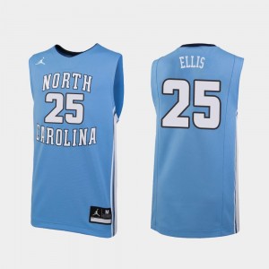 College Basketball #25 Carolina Blue Mens Replica Caleb Ellis UNC Jersey 677217-436