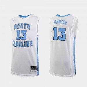 College Basketball Replica #13 White Cameron Johnson UNC Jersey Men's 605822-408