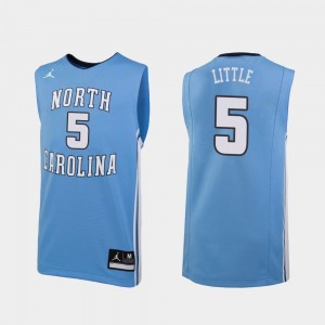 College Basketball Carolina Blue Men #5 Replica Nassir Little UNC Jersey 532049-886
