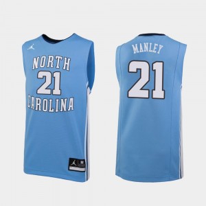 For Men's College Basketball Carolina Blue Sterling Manley UNC Jersey Replica #21 823031-854