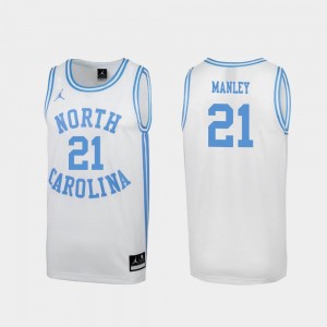 Special College Basketball March Madness White Sterling Manley UNC Jersey #21 For Men's 824998-977