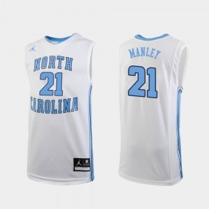 Sterling Manley UNC Jersey #21 Replica College Basketball Men's White 914378-512