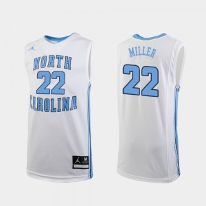 Men's Replica College Basketball Walker Miller UNC Jersey #22 White 990027-451