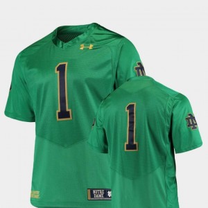 For Men's Premier College Football Kelly Green #1 Notre Dame Jersey 391488-790
