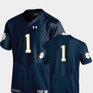 Alumni Football Game #1 Authentic Performance Notre Dame Jersey Navy Men's 196916-890
