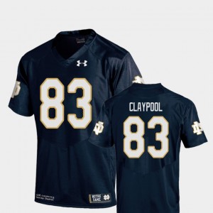 #83 Mens Chase Claypool Notre Dame Jersey Navy College Football Replica 665654-800
