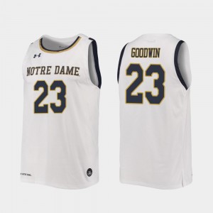 #23 Dane Goodwin Notre Dame Jersey White Replica Mens 2019-20 College Basketball 364186-299