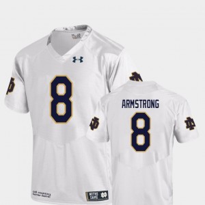 White College Football Mens Replica #8 Jafar Armstrong Notre Dame Jersey 360791-884