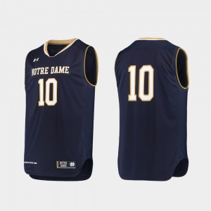 Navy Authentic Notre Dame Jersey #10 College Basketball Men's 419724-304