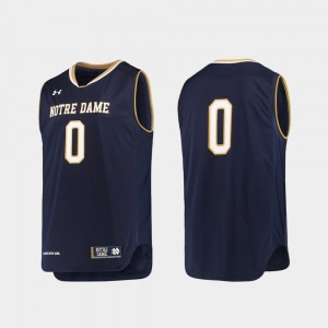 College Basketball Replica For Men Notre Dame Jersey Navy #0 672252-472