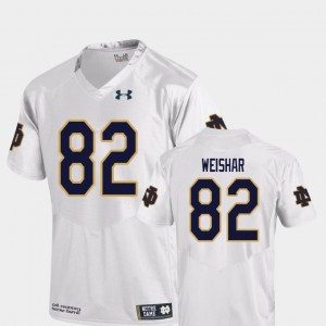 Nic Weishar Notre Dame Jersey For Men College Football #82 White Replica 931855-446