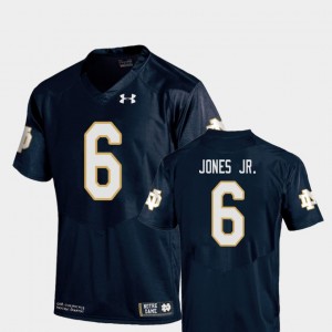 For Men's Tony Jones Jr. Notre Dame Jersey #6 Navy College Football Replica 894389-180