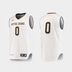 Notre Dame Jersey White #0 For Men's Replica College Basketball 953523-950