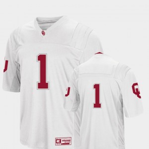 White For Men's College Football #1 OU Jersey Colosseum 716443-369