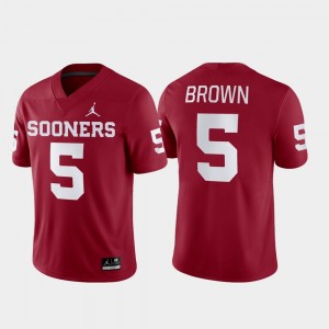 College Football For Men's #5 Crimson Marquise Brown OU Jersey Game 161412-651