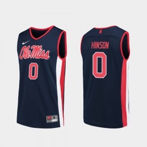 Navy #0 Replica Blake Hinson Ole Miss Jersey College Basketball Mens 951786-309