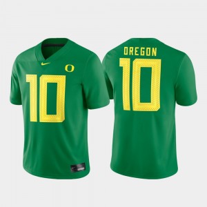 For Men Game Football Green #10 Oregon Jersey 357792-843