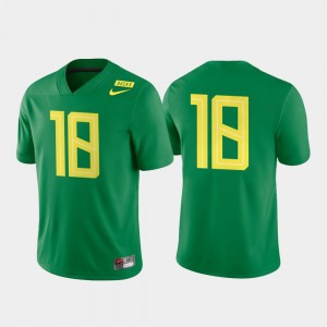 Apple Green Game Authentic College Football #18 Oregon Jersey For Men's 149205-579