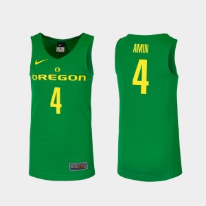 Replica #4 College Basketball Ehab Amin Oregon Jersey Men Green 641065-698