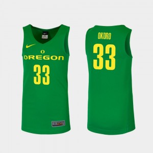 Mens Green #33 Replica Francis Okoro Oregon Jersey College Basketball 435515-615
