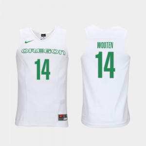 Elite Authentic Performance College Basketball White Authentic Performace Men #14 Kenny Wooten Oregon Jersey 481253-238