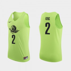 Men's College Basketball Louis King Oregon Jersey #2 Authentic Apple Green 489263-508