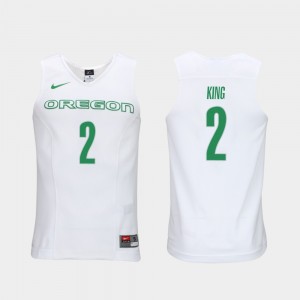 White Louis King Oregon Jersey Men's #2 Elite Authentic Performance College Basketball Authentic Performace 340510-156