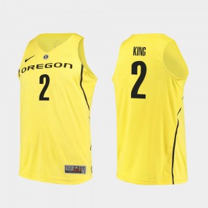 Authentic Men's Louis King Oregon Jersey Yellow College Basketball #2 333828-985