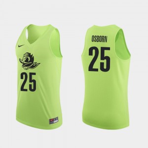 #25 Apple Green Luke Osborn Oregon Jersey Authentic Men College Basketball 434343-751