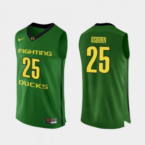 Authentic #25 Apple Green College Basketball For Men's Luke Osborn Oregon Jersey 622527-304