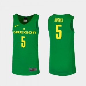 Green Men #5 Miles Norris Oregon Jersey Replica College Basketball 218059-714