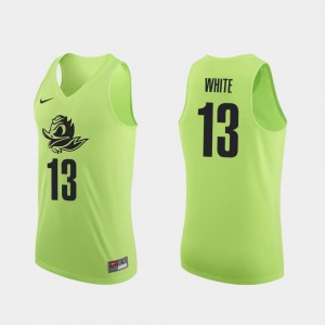 College Basketball Apple Green For Men's #13 Paul White Oregon Jersey Authentic 663267-321